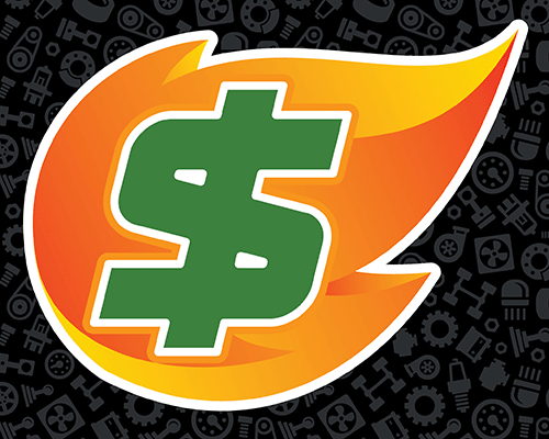 Dollar sign in flame